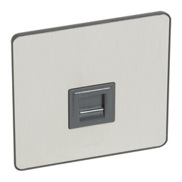 [832054] Legrand - 832054 - Synergy™ Sleek - Telephone socket RJ11/RJ12 - Brushed Stainless Steel