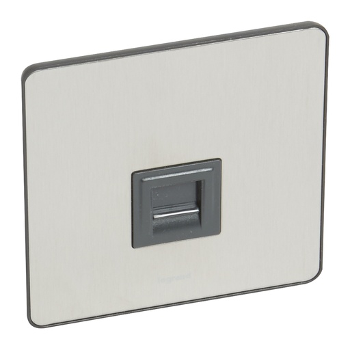 [832054] Legrand - 832054 - Synergy™ Sleek - Telephone socket RJ11/RJ12 - Brushed Stainless Steel