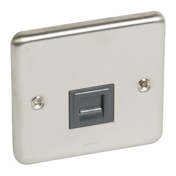 [833056] Legrand - 833056 - Synergy™ Authentic Data socket RJ45 Cat6 Brushed Stainless steel