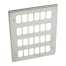 [833187] Legrand - 833187 - Synergy™ Authentic - Front plate -24 Grid module -4x3 gang - Brushed Stainless Stee
