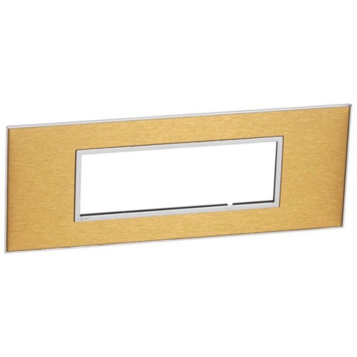 [576370] Legrand - 576370 - Arteor™ Plate British Standard Square for 6 Module Brushed Gold brass.