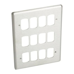 [833185] Legrand - 833185 - Synergy™ Authentic Front plate 12 Grid module 3x2 gang Brushed Stainless Steel
