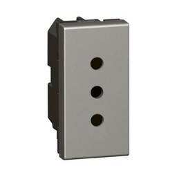 [ONLINE-5726001] Legrand - 572601 - Arteor™ Italian Standard Shuttered Socket Outlet 2P+E 10A On Line 1 Module Magnesium.