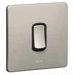 [731207] Legrand - 731207 - Synergy™ Single pole push switch 1-Gang 2-Way 10A 250V Nickel.