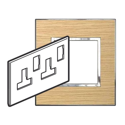 [576209] Legrand - 576209 - Arteor™ Plate British Standard Square for 13A Twin switched socket 2-Gang Wood Light Oak.