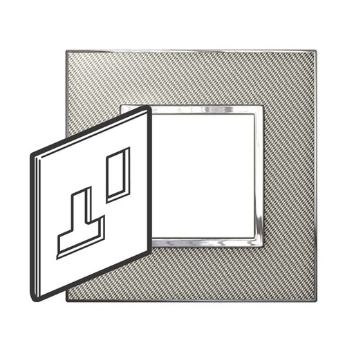 [576217] Legrand - 576217 - Arteor™ Plate British Standard Square for 13A switched socket 1-Gang Woven Metal.