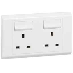 [617046] Legrand - 617046 - British standard socket outlet Belanko - 2 gang Single Pole switched - 13 A 250 V~