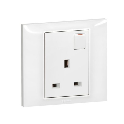 [UNIT13A250V614246] Legrand - 614246 - Belanko 13A 250V 1-Gang British Standard Single Switch Socket.