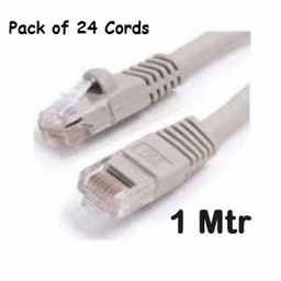 [C6CPCU010-8CCBB-P24] Leviton - C6CPCU010-8CCBB-P24 - Patch Cord Cat 6 U/UTP Stranded 4-Pair RJ45-RJ45 Blade LSF/OH IEC 332.1 1.0 Mtr Grey (PACK of 24 Nos).