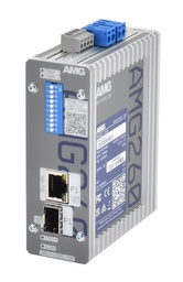 [AMG260-1G-1S] AMG - AMG260-1G-1S - Industrial Media Converter 1-Port RJ45 10/100/1000Base-Tx, 1-Port SFP 100/1000Base-Fx, DIP-Switch, DIN Rail & Wall Mount, (-40° to +75°c), 12-56Vdc Dual Power Inputs, Fault Relay. *SFPs Not included