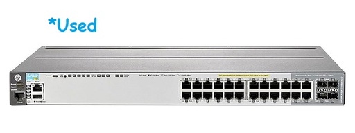 [J9727A *Used] HPE Aruba - J9727A *Used - 2920-24G-POE+ Switch, 20-Port RJ45 10/100/1000 PoE+, 4-Port RJ45/SFP (Dual-personality), 370W PoE.