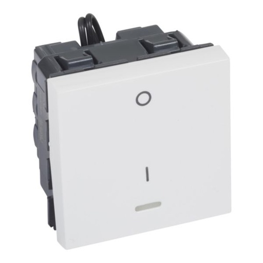 [572047] Legrand - 572047 - Arteor™ / Mosaic™ Double Pole switch with Red indicator 1Way 20A 250V (continuated) - square - 2Modules - White.