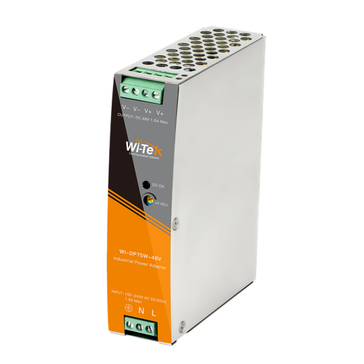 [WI-DP75W-48V] Wi-Tek - WI-DP75W-48V - PSU Power Supply 48V-75W 100~240V AC DIN-Rail -20~+70.